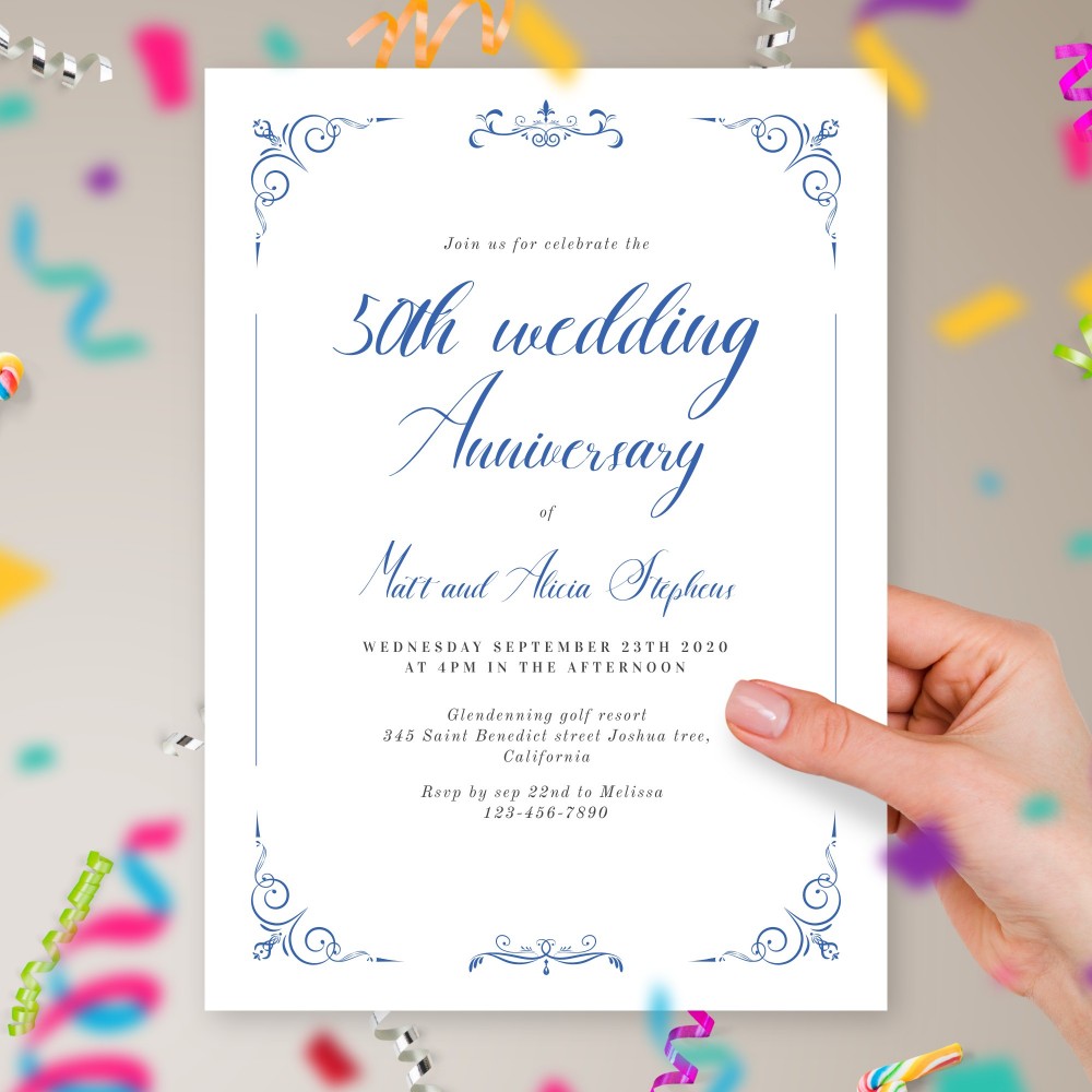 Customize and Download Anniversary Invitation - Classic Style