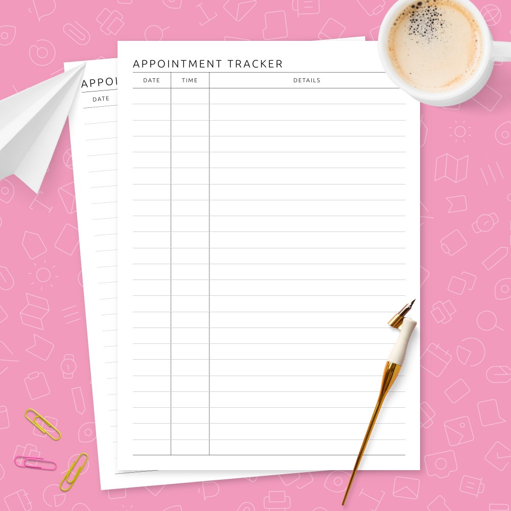 Download Printable Appointment Tracker Template Template