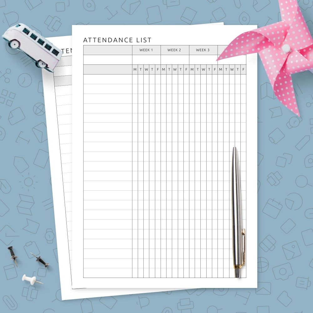 Download Printable Attendance List Template Template