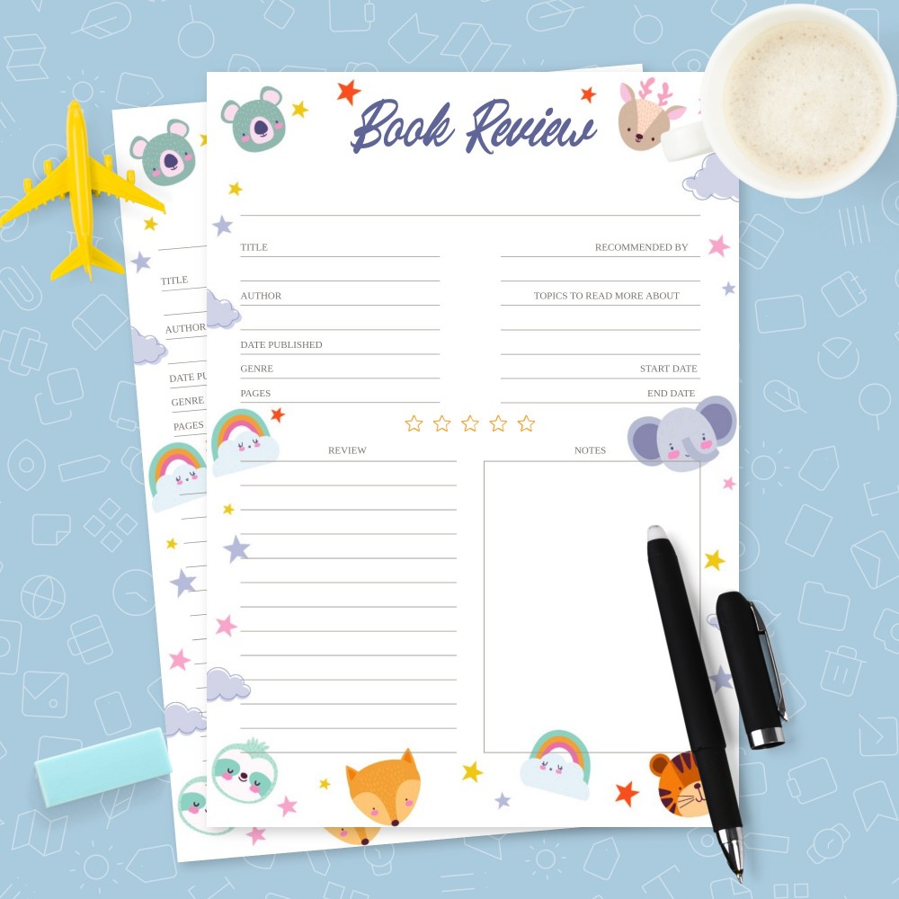 Download Printable Beautiful Reading Journal Template for Kids Template