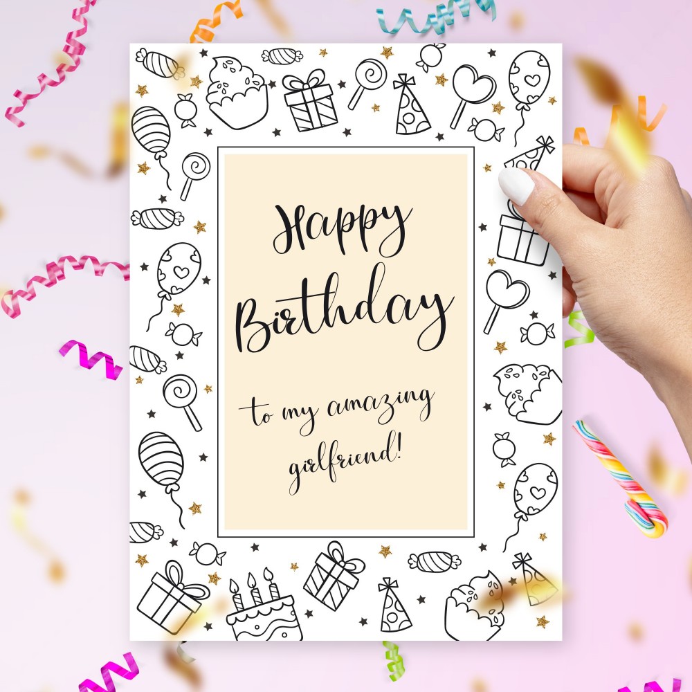 Customize and Download Birthday Card For My Amazing Girlfriend