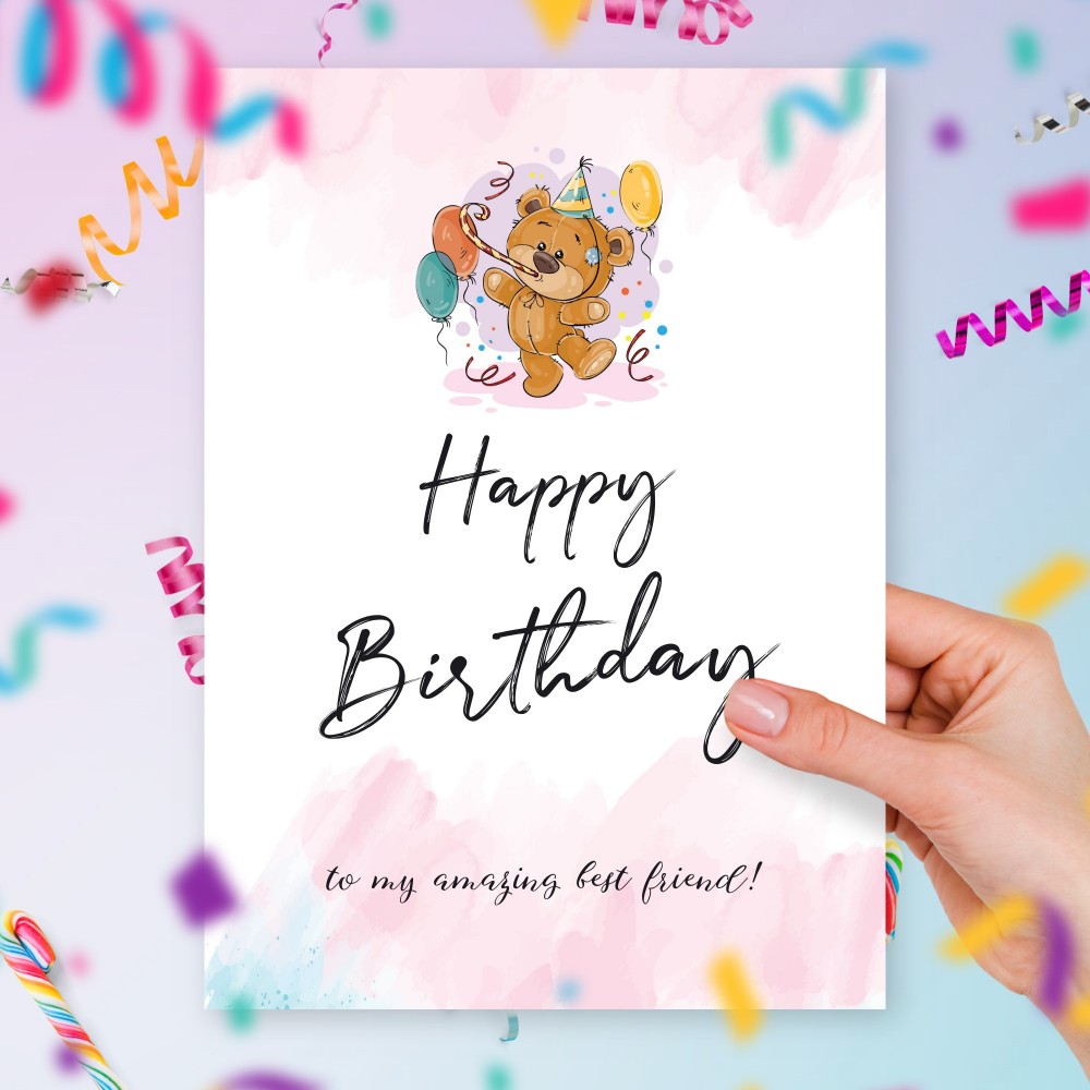 Special Birthday Card For Best Friend Template Editable Online