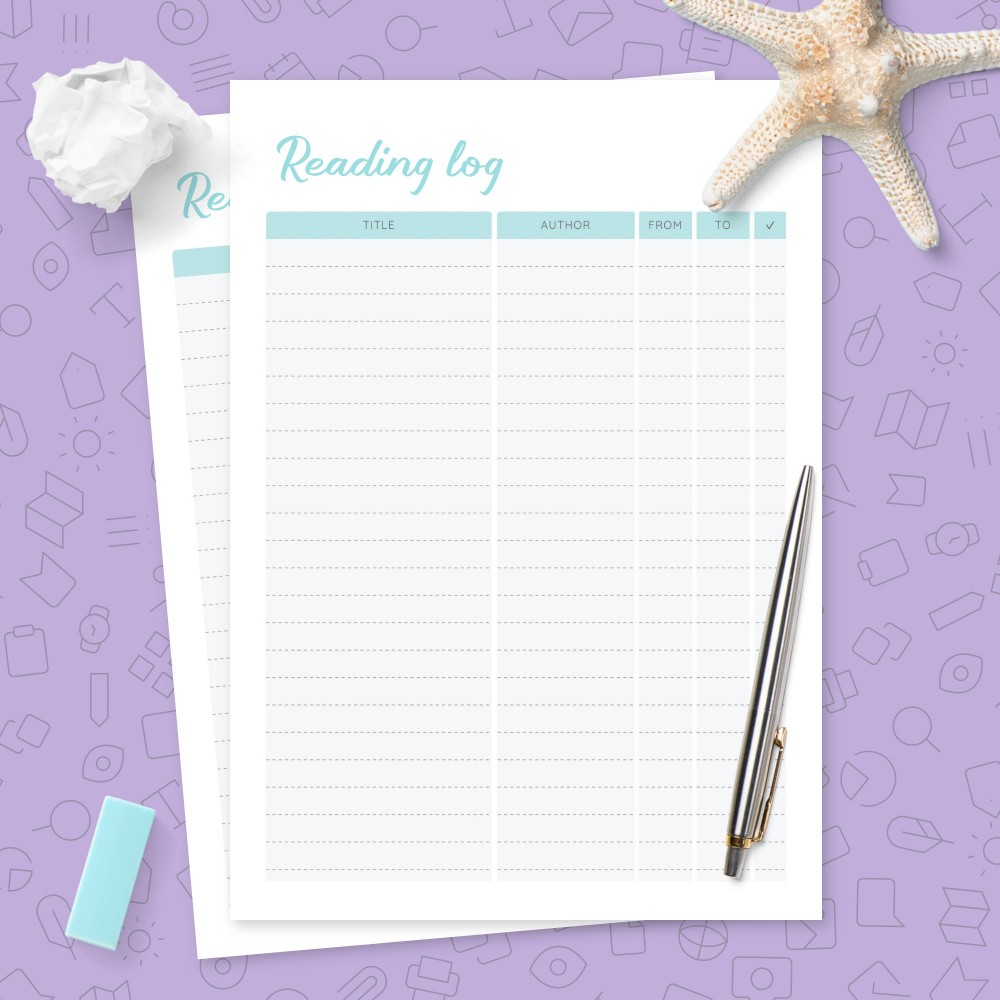 Download Printable Book Reading Log Template Template