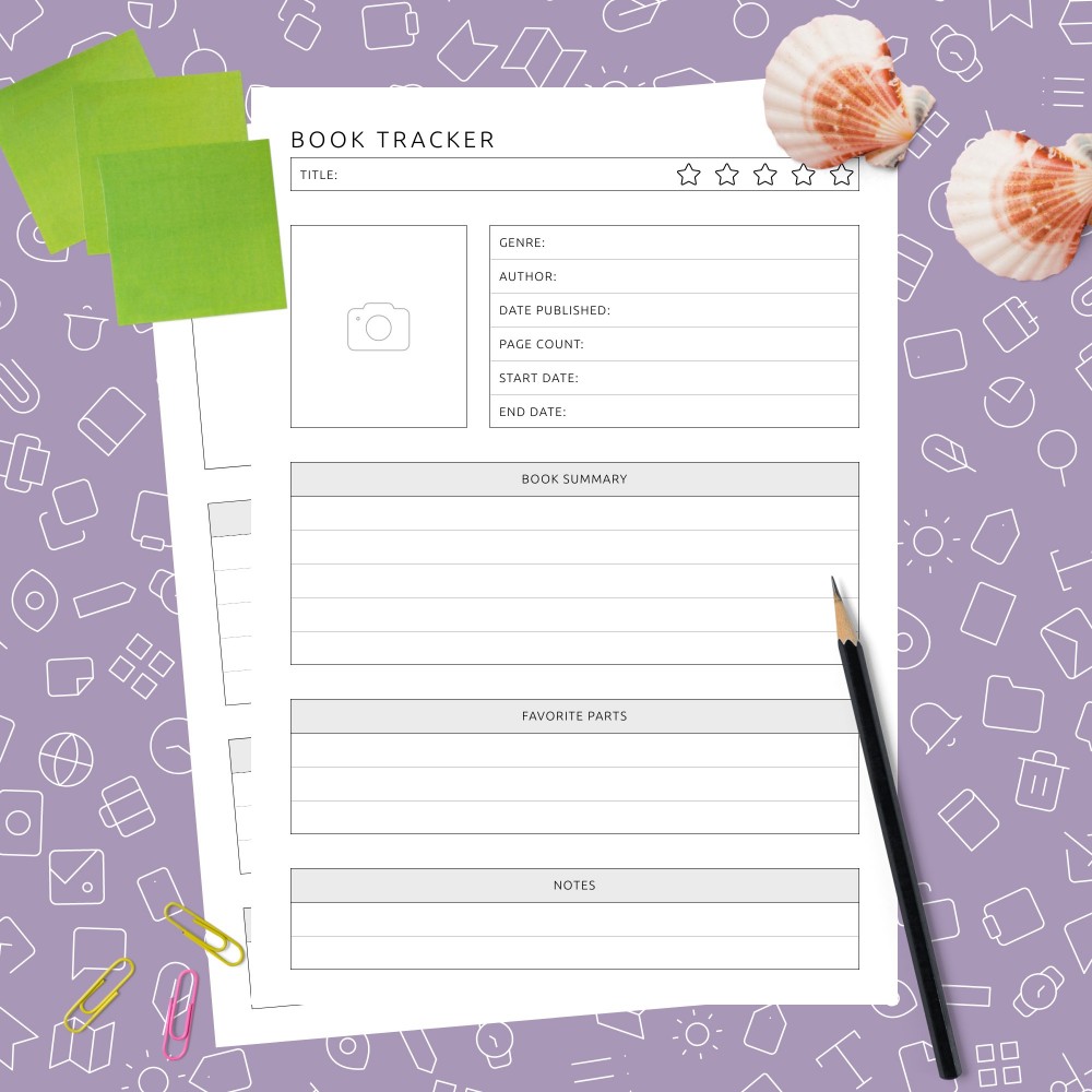 Download Printable Book Tracker Template Template
