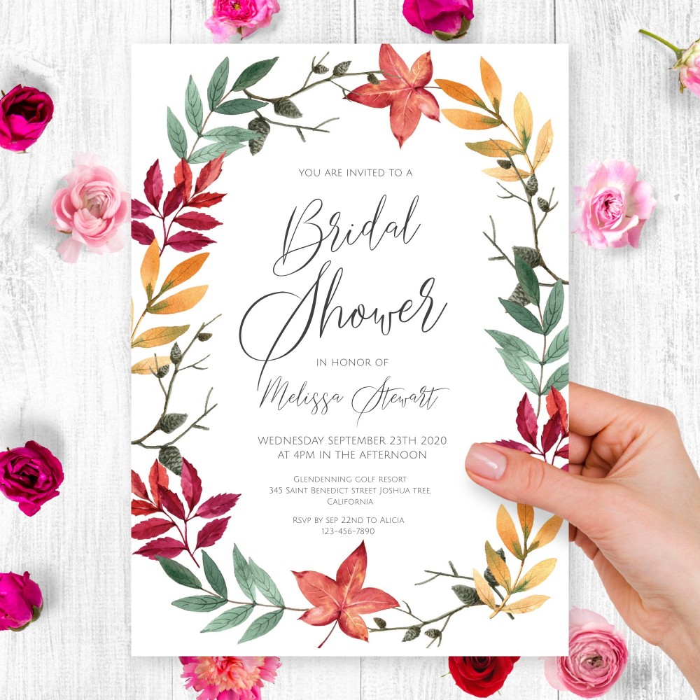 Customize and Download Bridal Shower Invitation Fall Theme