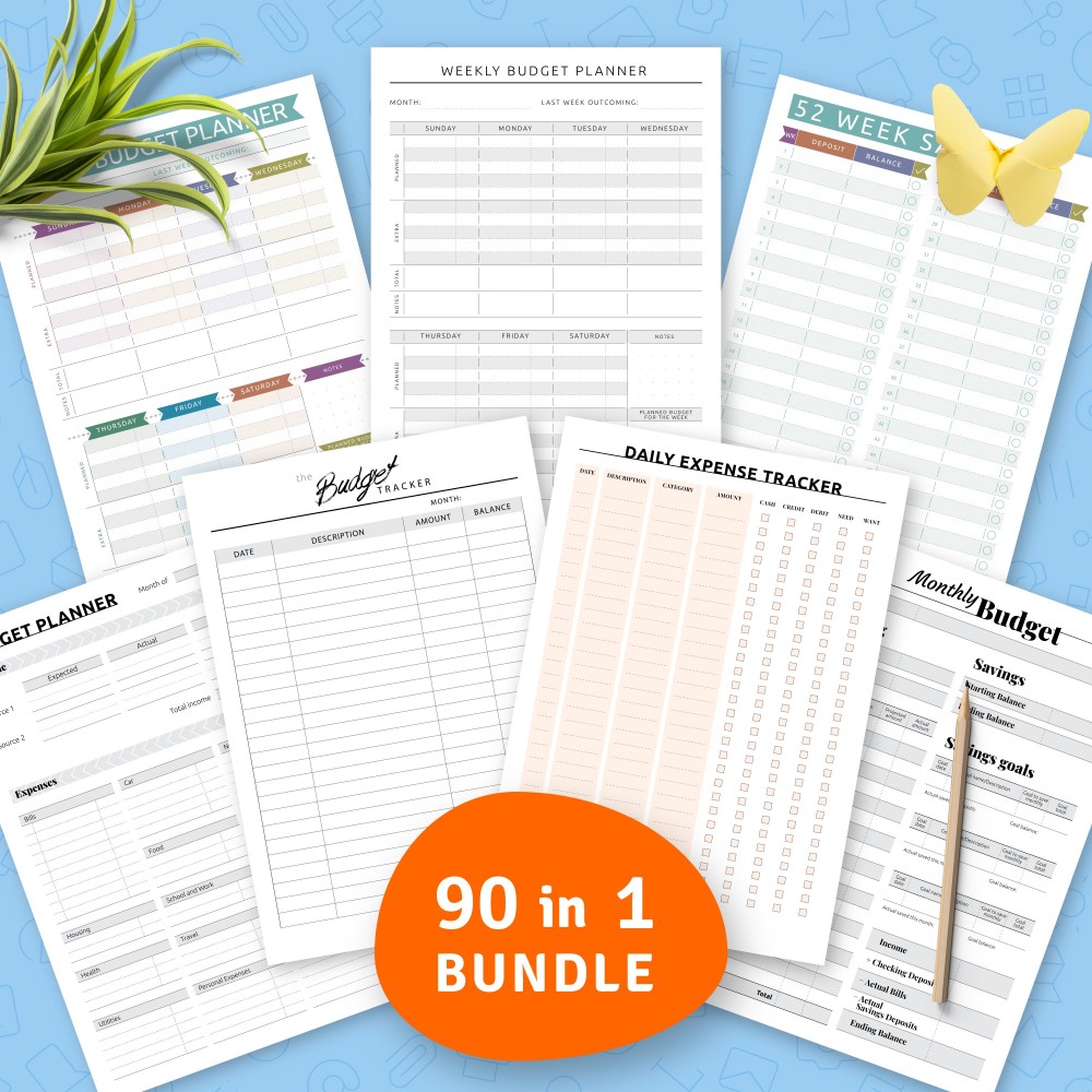 Download Printable Budget Planner Templates Bundle (50 in 1) Template