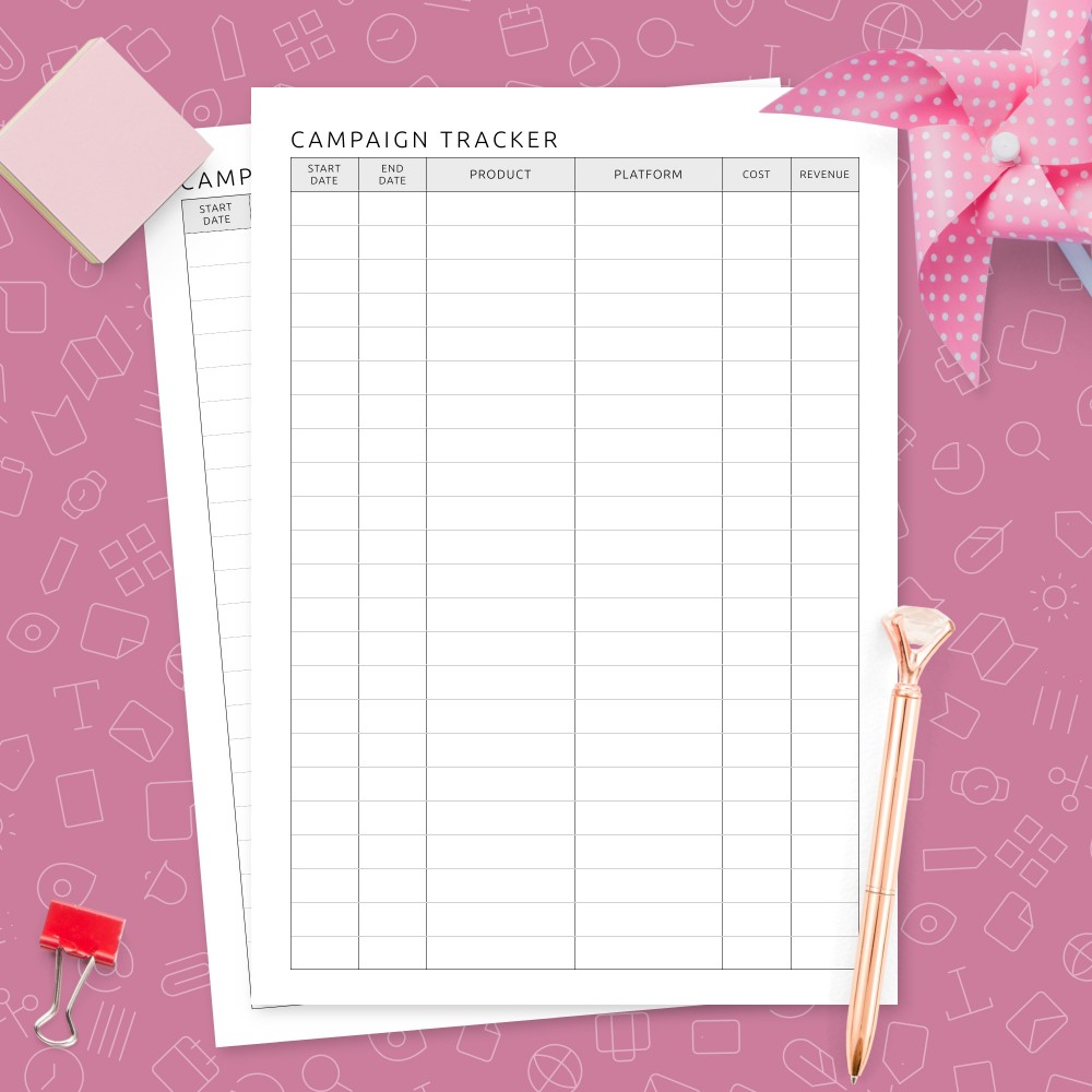 Download Printable Campaign Tracker Template Template