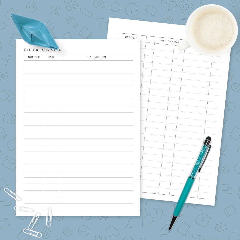 Download Printable Checkbook with Withdrawal Template Template