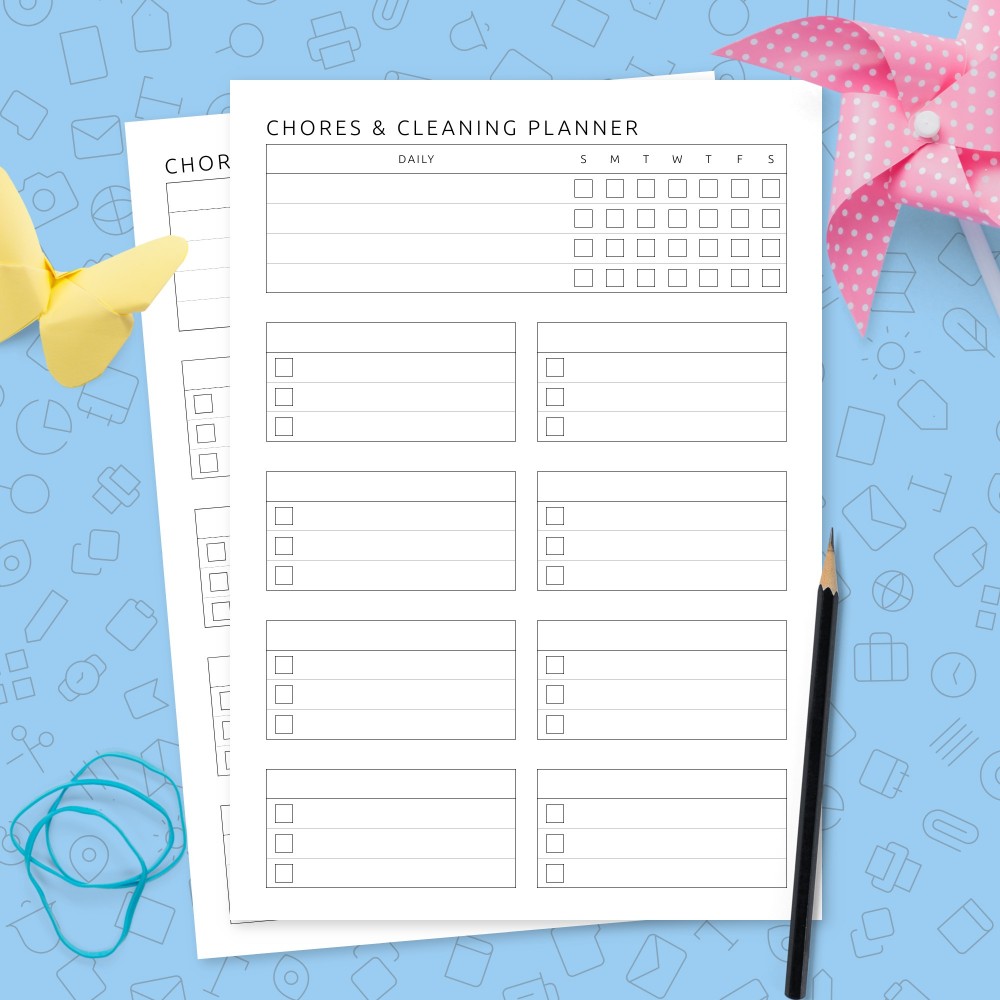 Download Printable Chores &amp; Cleaning Template Template