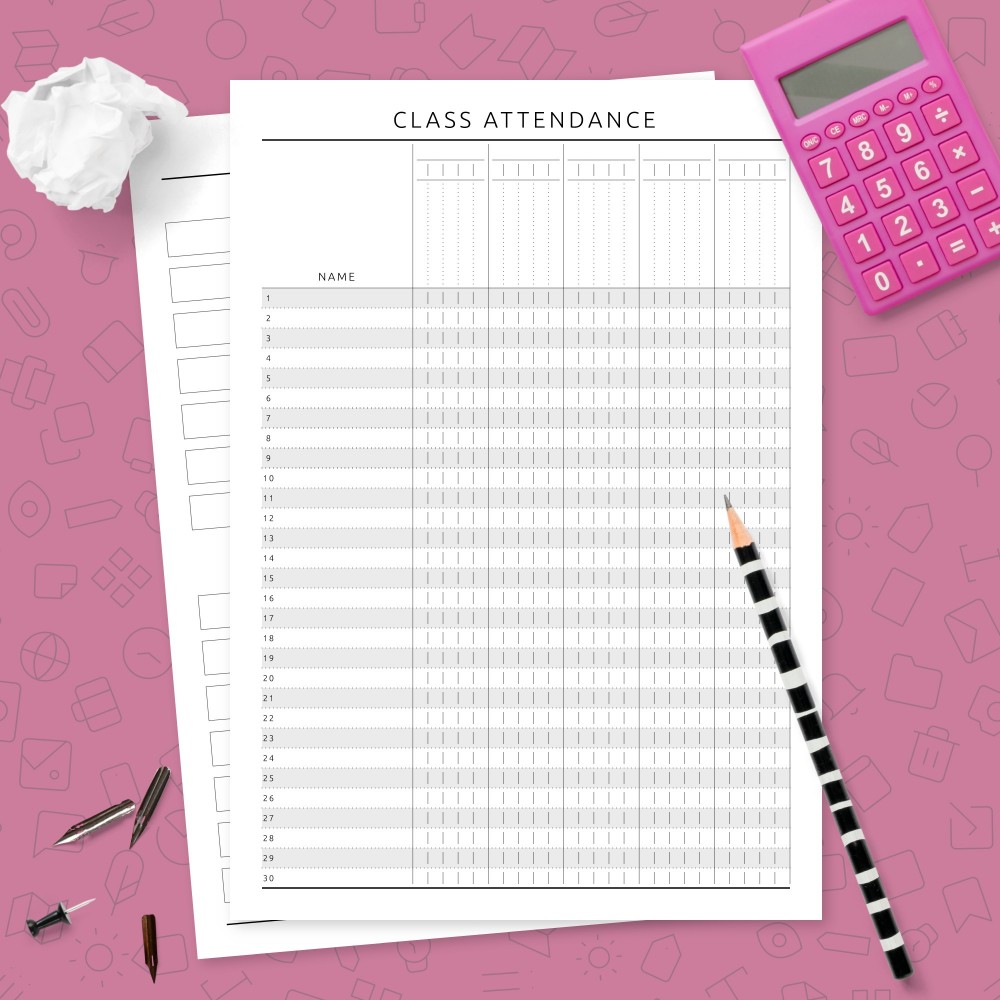 Download Printable Class Attendance &amp;amp; Seating Chart Template (Original) Template