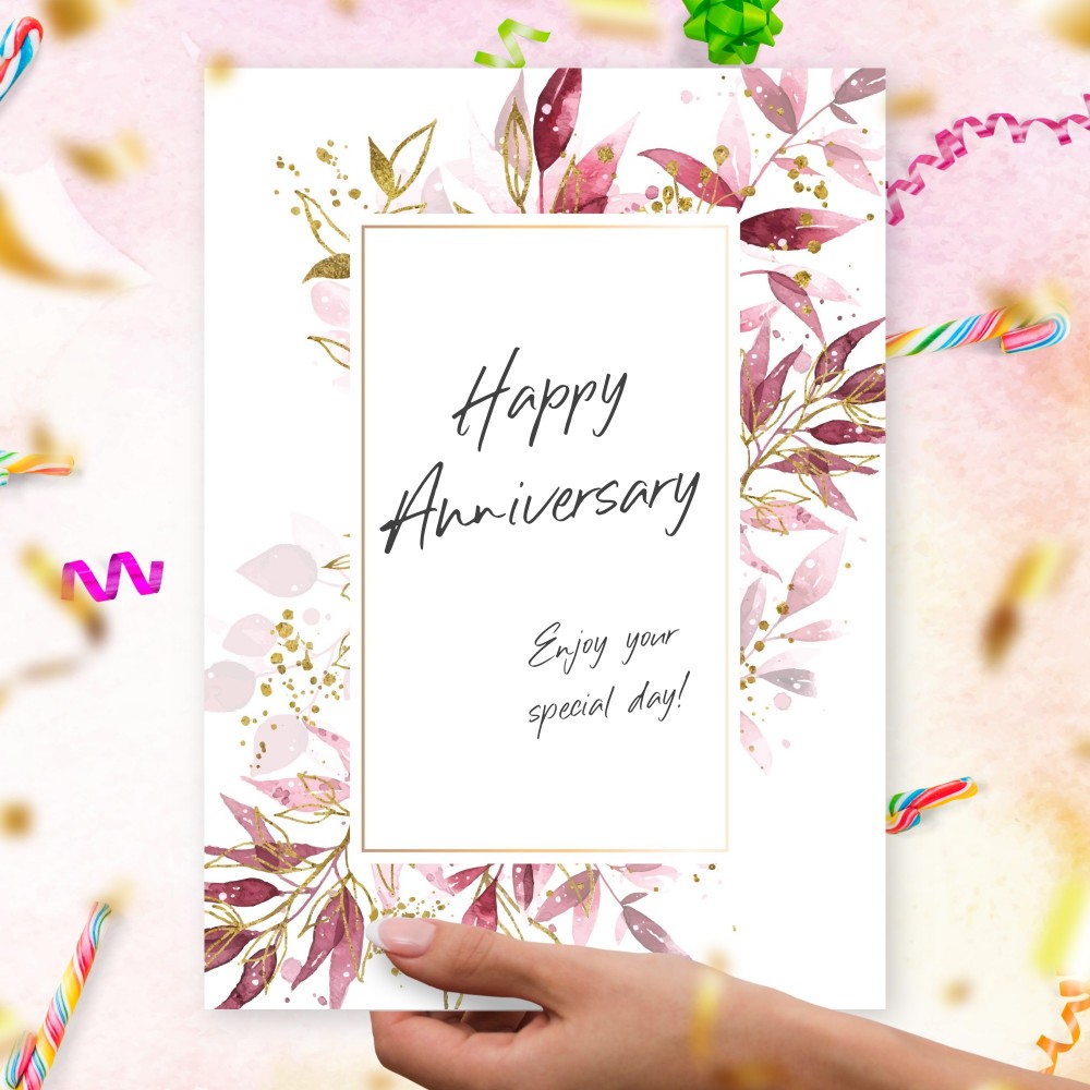Customize and Download Classic Style Happy Anniversary Card