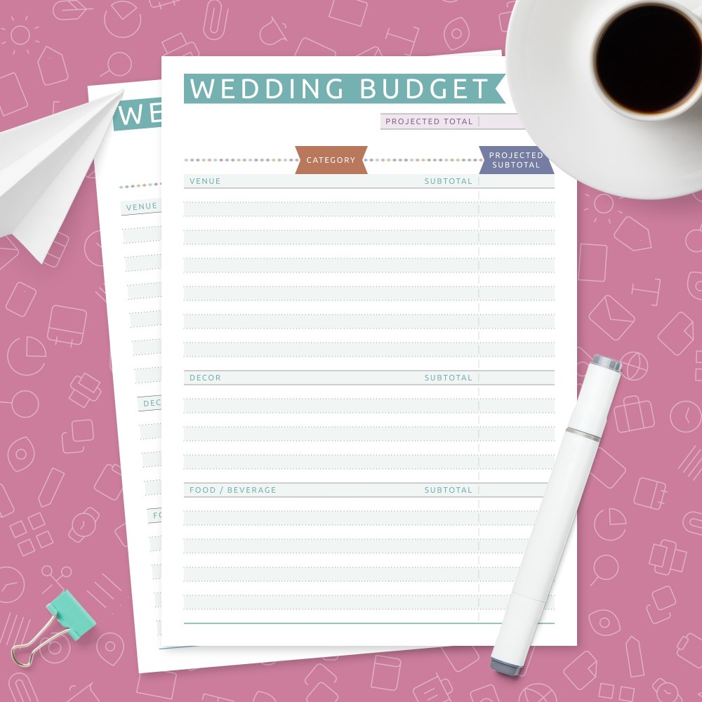 Download Printable Colorful Wedding Budget Planning Template Template