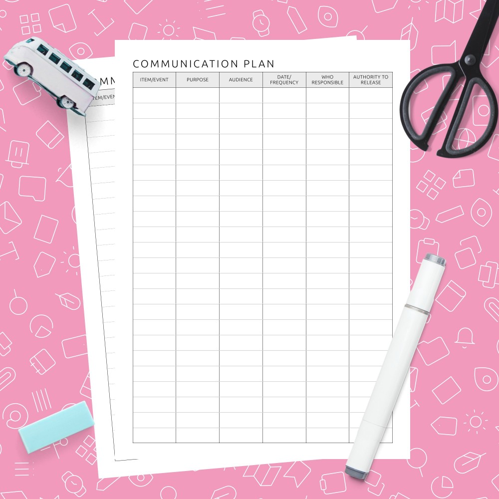 Download Printable Communication Plan Template Template
