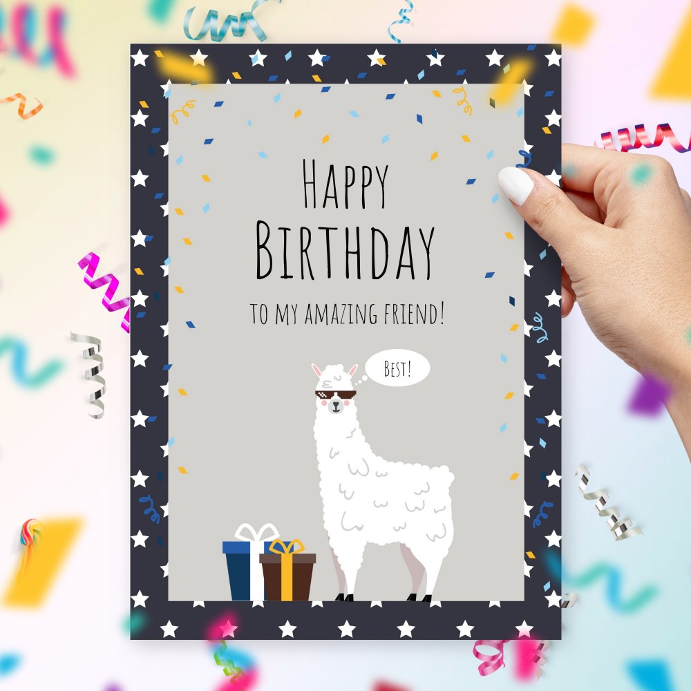 Customize and Download Cool Birthday Card For Amazing Best Friend