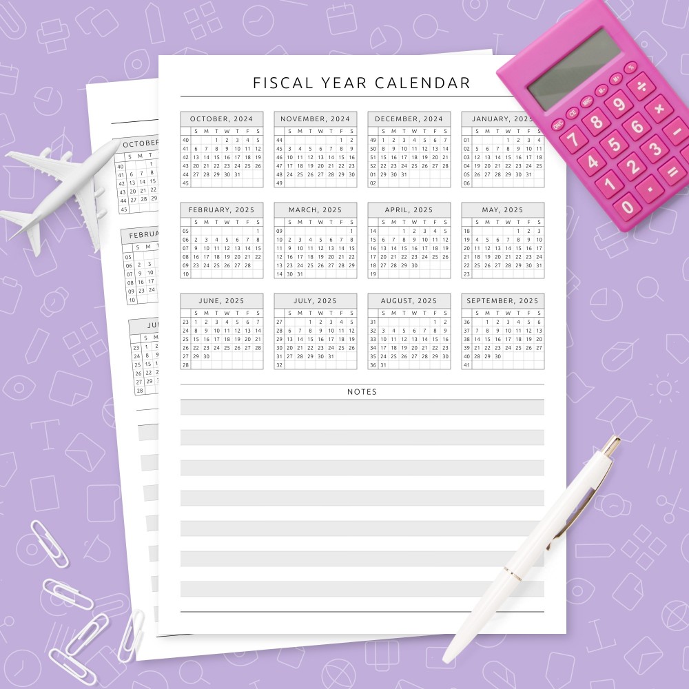 Download Printable Custom Fiscal Year Calendar Template Template