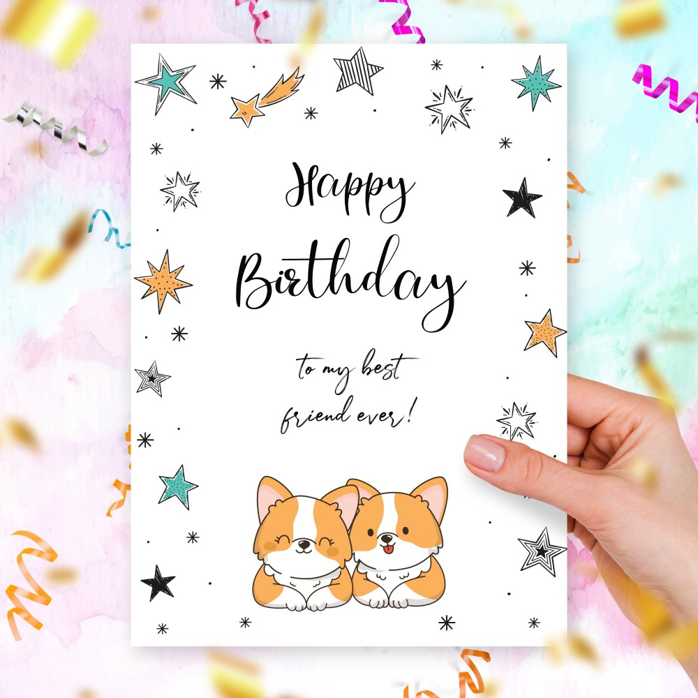 Cool Birthday Card For Amazing Best Friend Template Editable Online