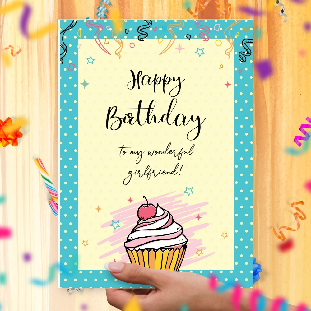 Customize and Download Cute Birthday Card For Girlfriend