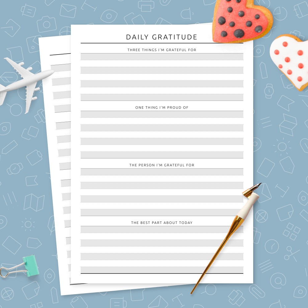 Download Printable Daily Gratitude Template Template