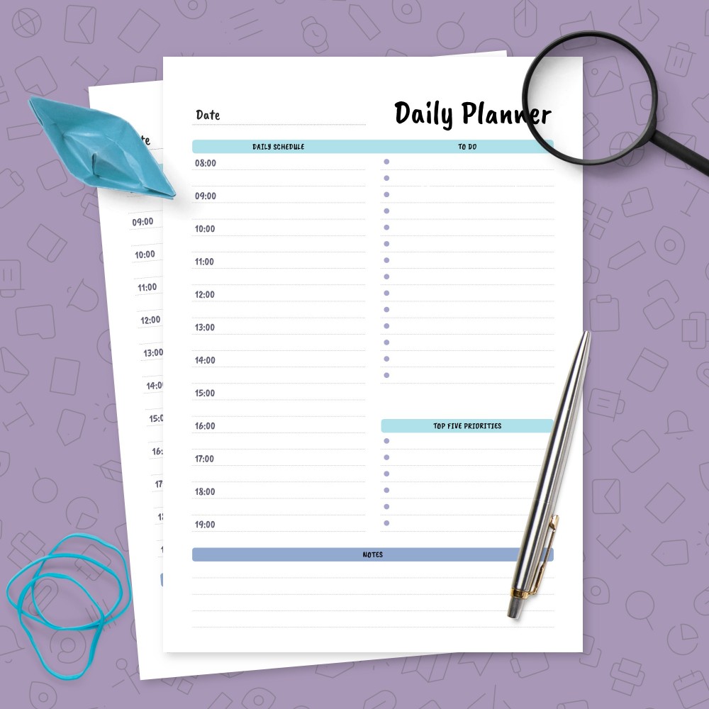 Download Printable Daily Organizer Template Template
