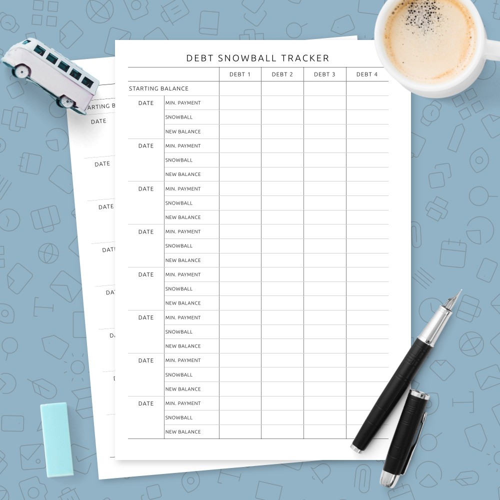 Download Printable Debt Snowball Tracker Template Template