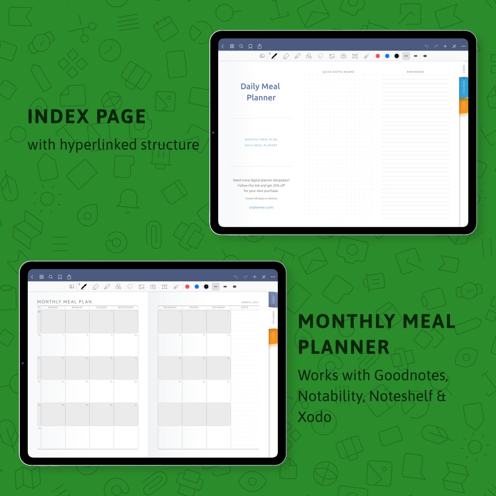 2022 Digital Daily Meal Planner PDF