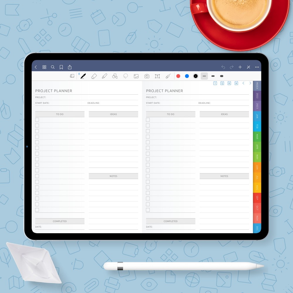 Download Digital Project Planner for GoodNotes, Notability