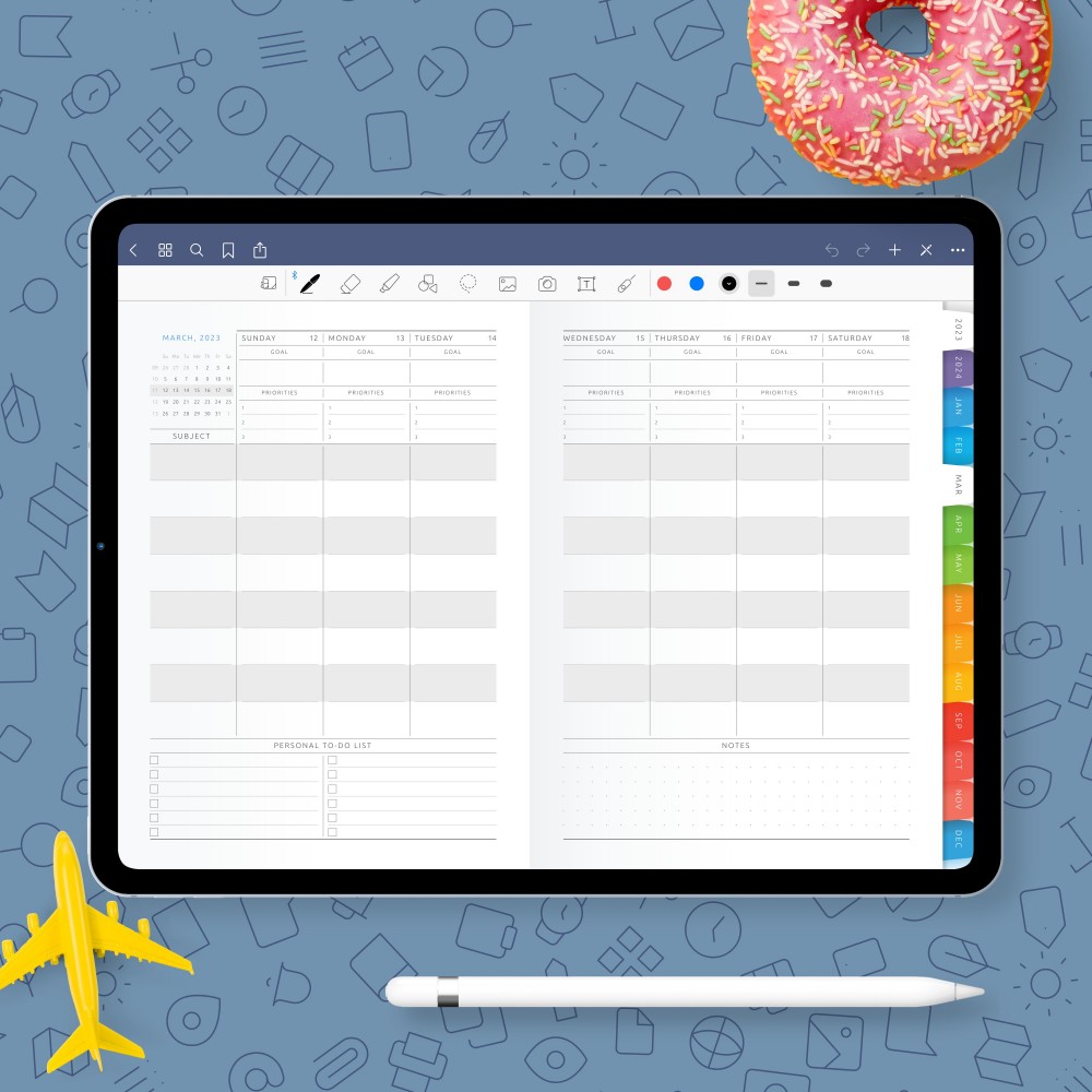 Download Digital Teacher Weekly Planner for GoodNotes, Notability