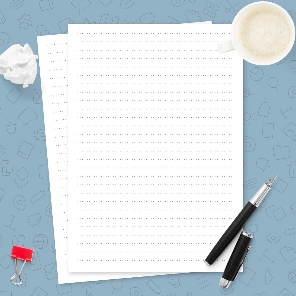 Download Printable Dotted Lined Paper Printables 7.1 mm Line Height Template