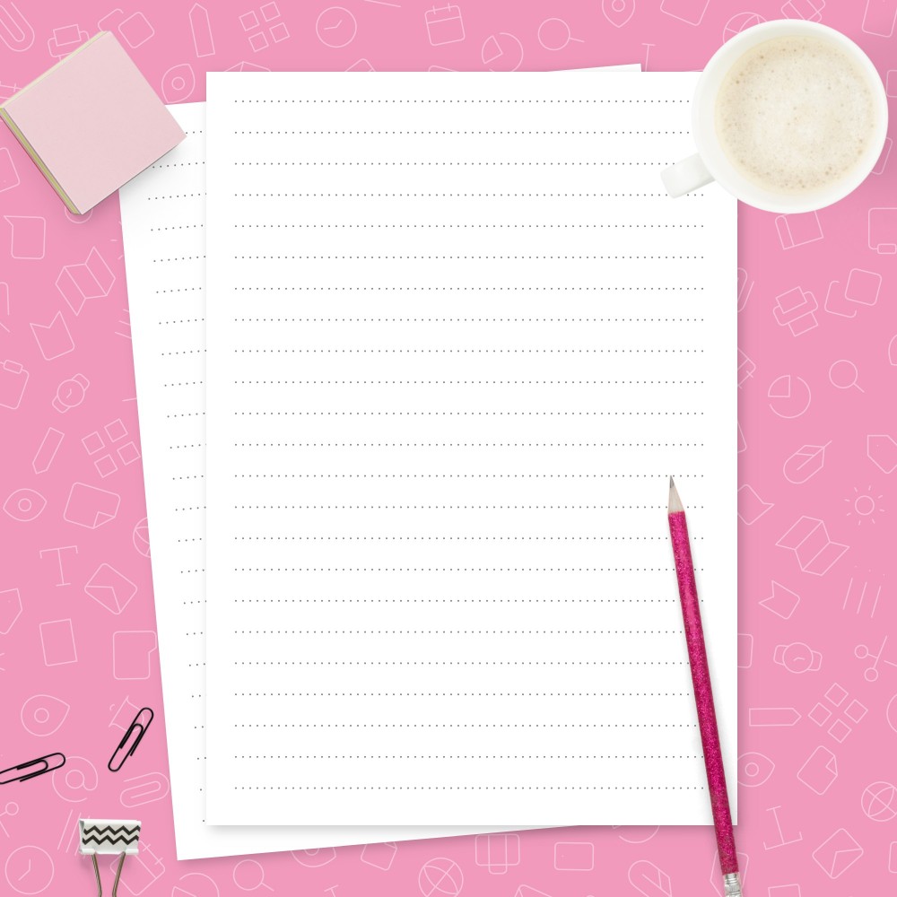 Download Printable Dotted Lined Paper Printables 8.7 mm Line Height Template