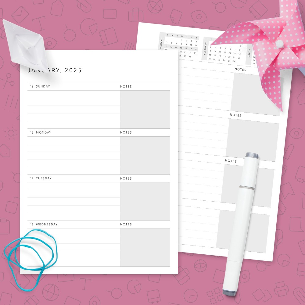 Two Page Weekly Planner Download Printable PDF