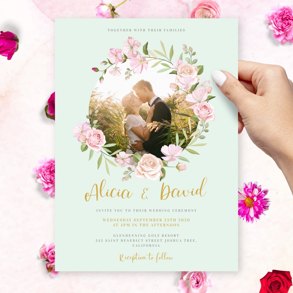 Customize and Download Elegant Wedding Invitation With Photo