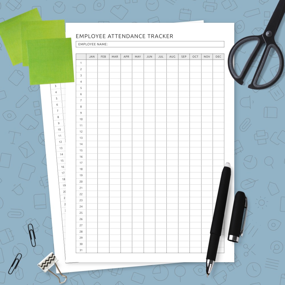 Download Printable Employee Attendance Tracker Template Template