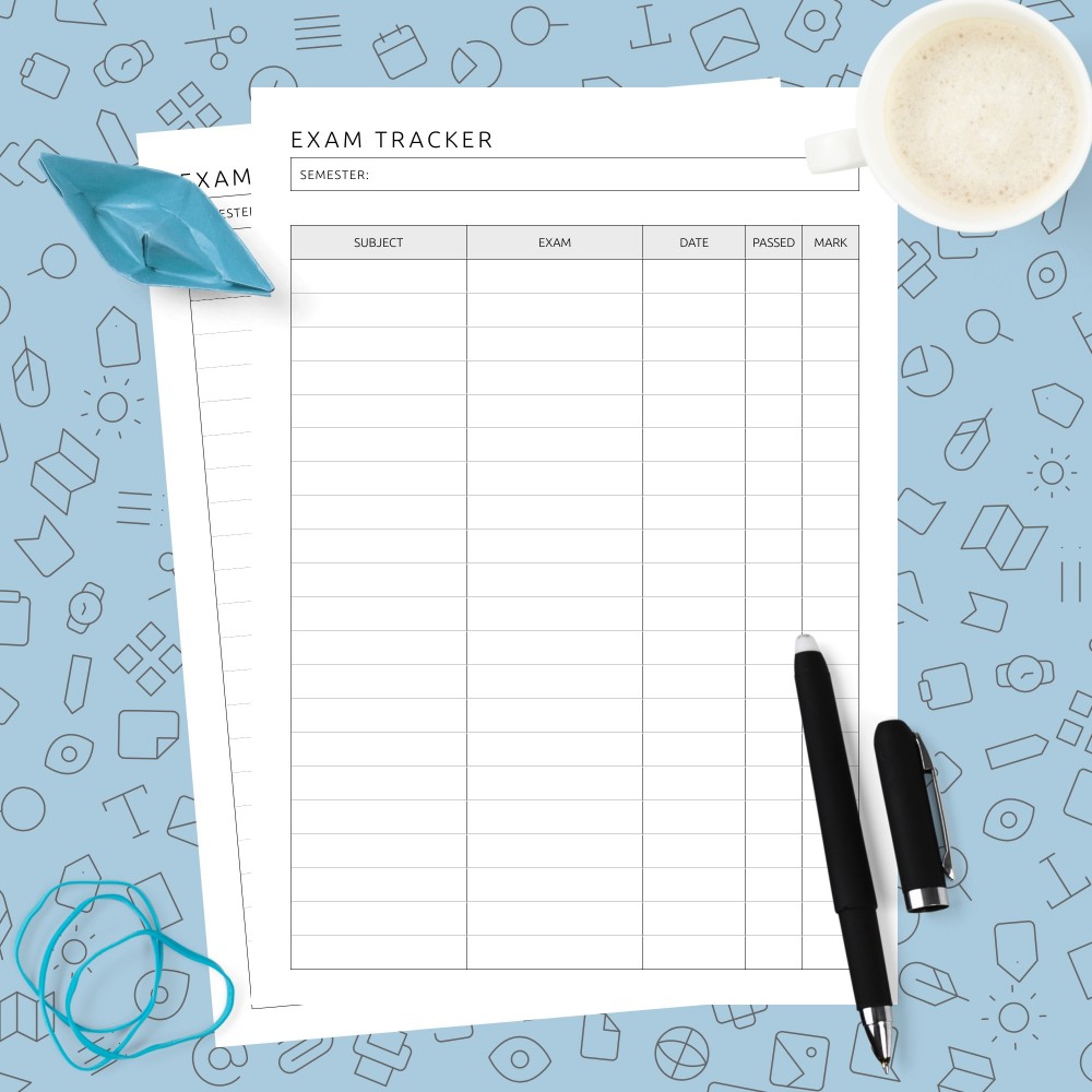 Download Printable Exam Tracker Template Template
