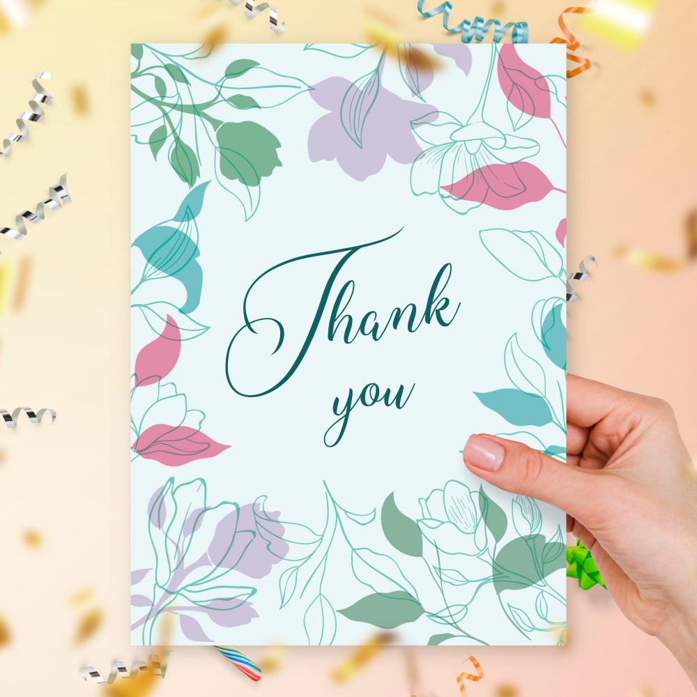 Customize and Download Floral Style Thank You Card For Teacher