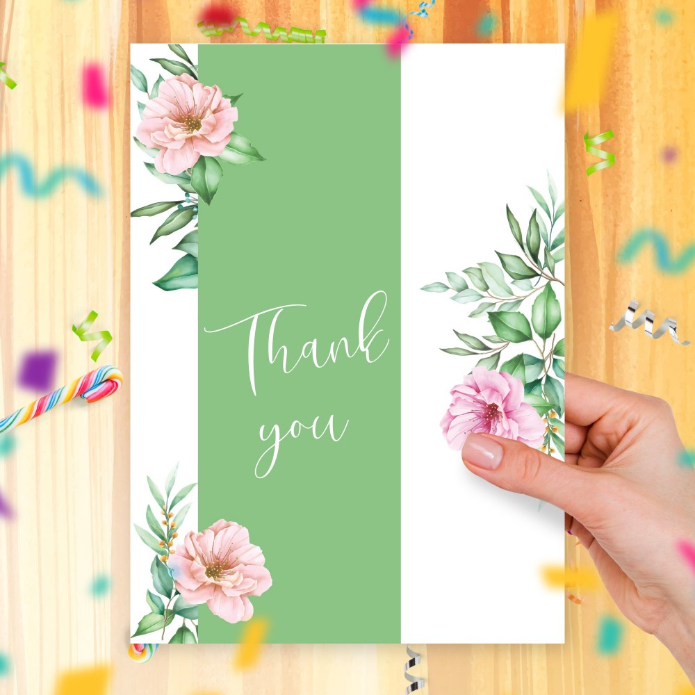 Customize and Download Flower Style Thank You Card For Teacher