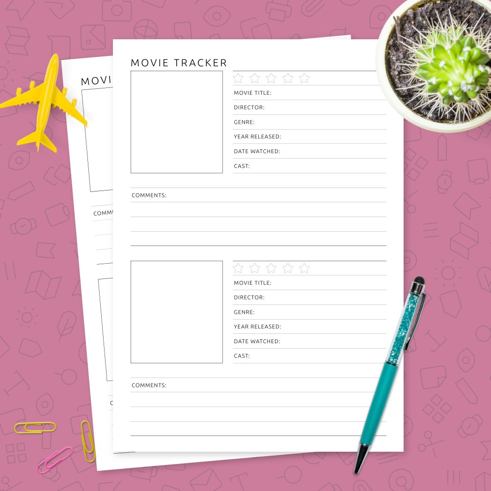 Download Printable Formal Movie Tracker Template Template