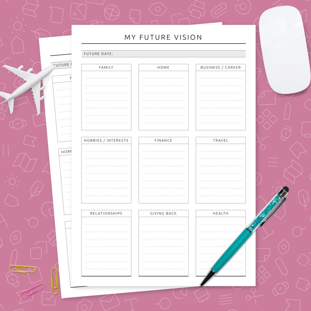 Download Printable Formal My Future Vision Template Template