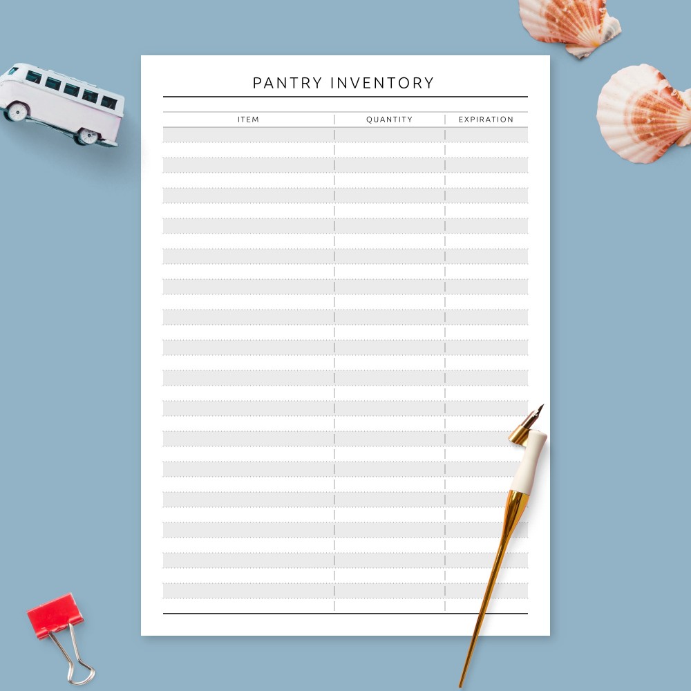 Download Printable Formal Pantry Inventory Template
