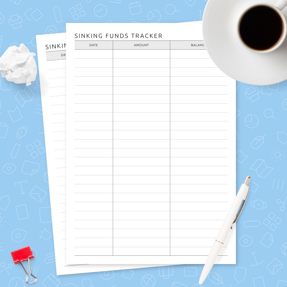 Download Printable Formal Sinking Funds Tracker Template Template