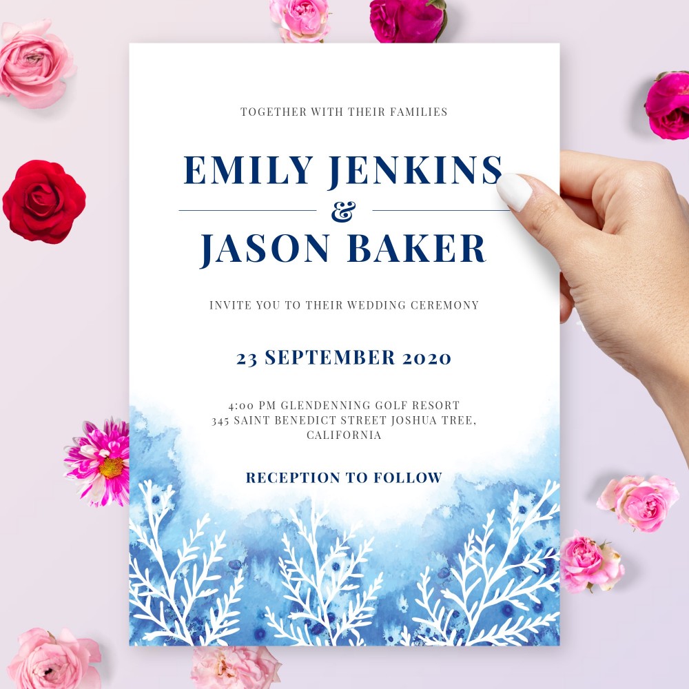 Customize and Download Frozen Magical Winter Wedding Invitation