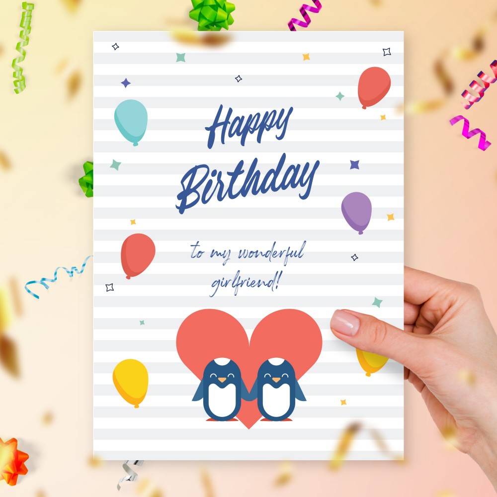 Funny Birthday Card For Girlfriend Template Editable Online