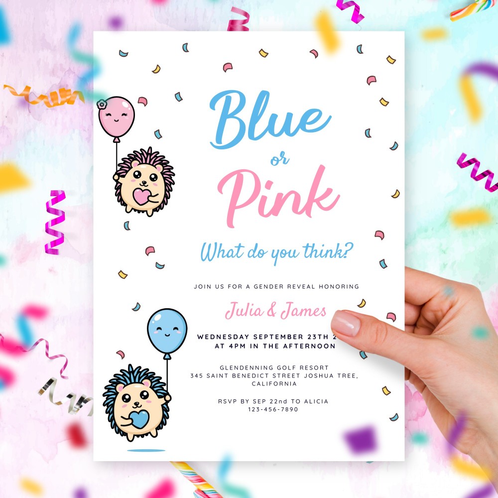 Customize and Download Gender Reveal Invitation With Heldebrogs
