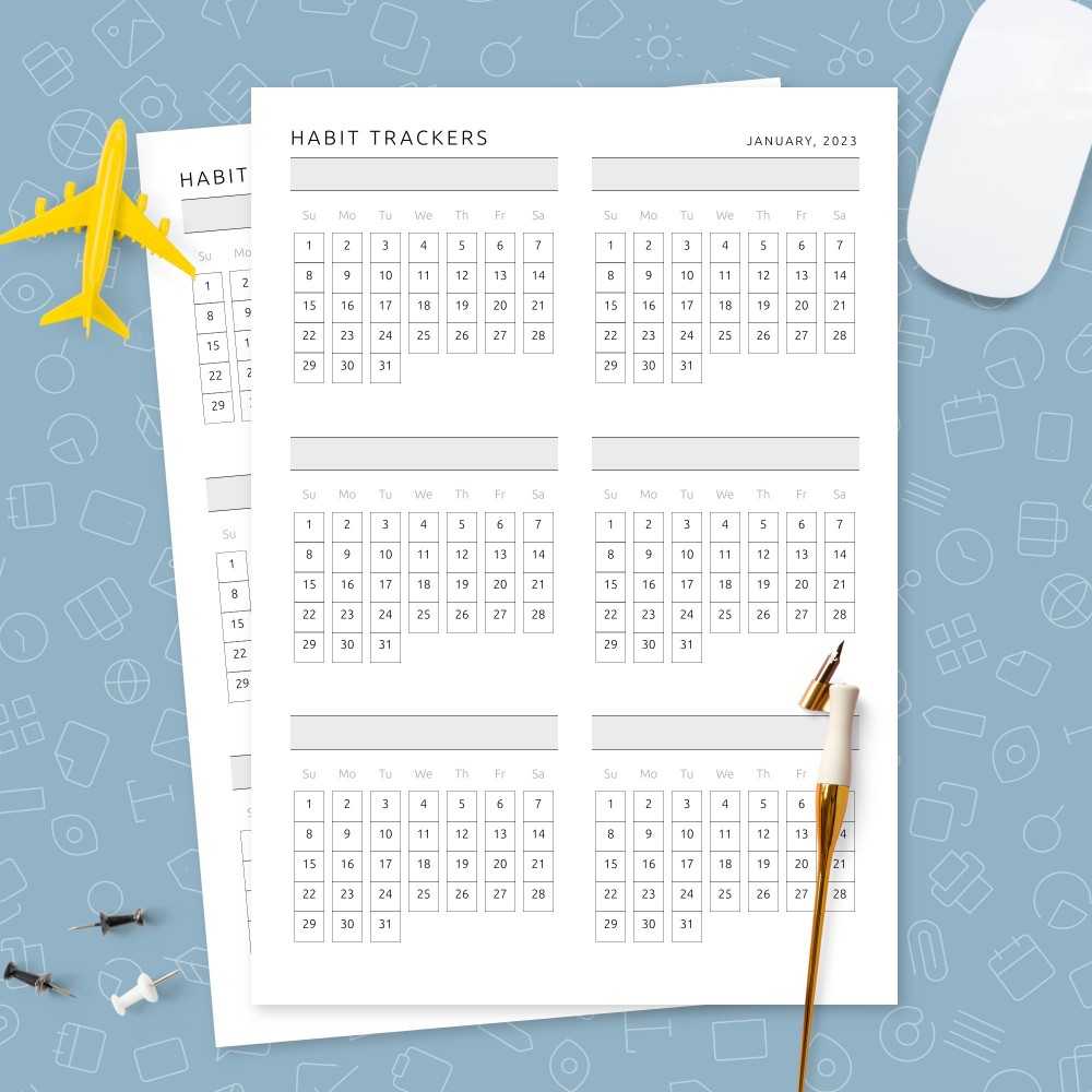 Download Printable Habit Tracker Simple Monthly Template Template