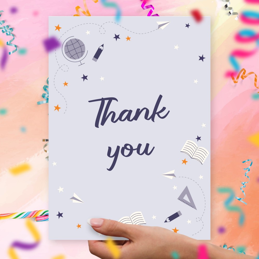 Customize and Download Handmade Style Thank You Card For Teacher