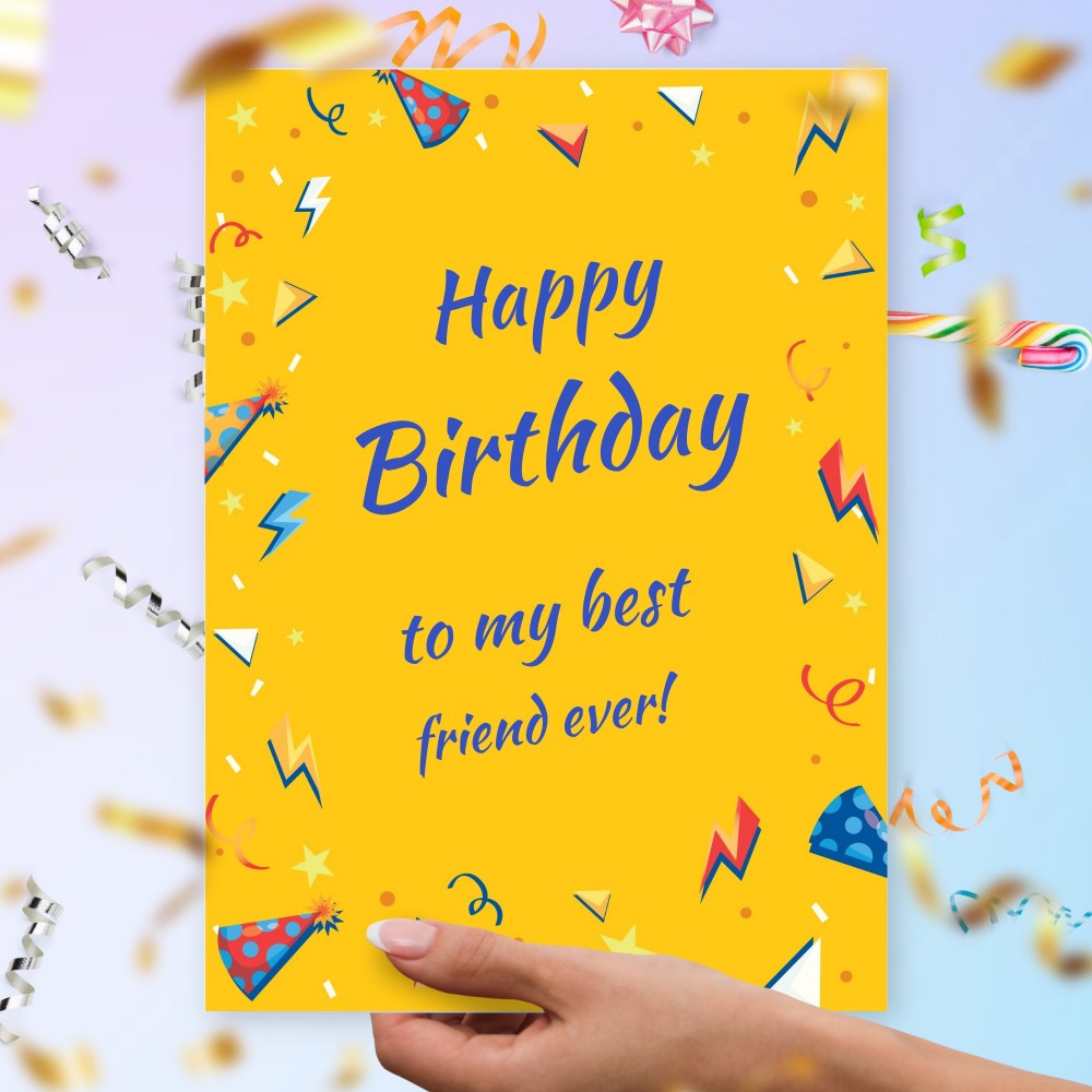 Customize and Download Happy Birthday Card For Best Friend - Classic Style