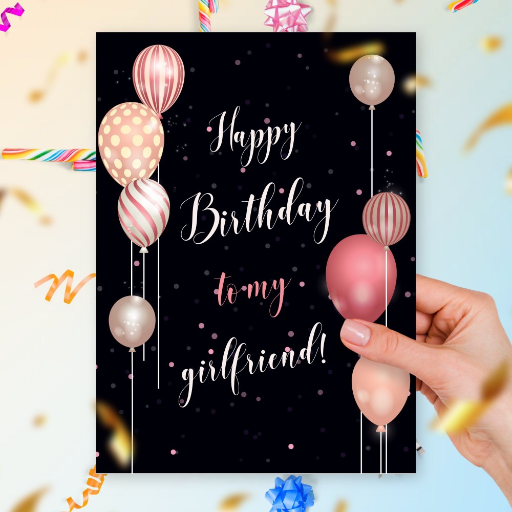 Customize and Download Happy Birthday Card For Girlfriend - Cool Style