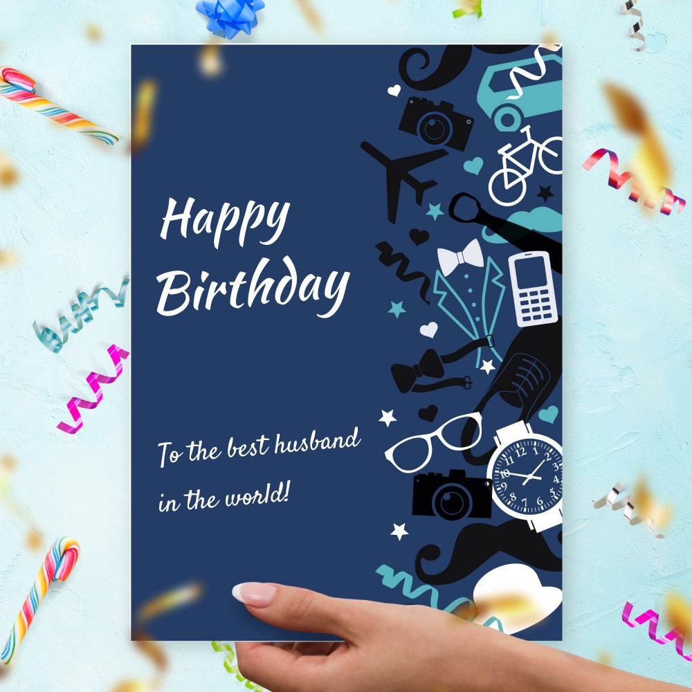 Customize and Download Happy Birthday Card For Husband - Classic Style