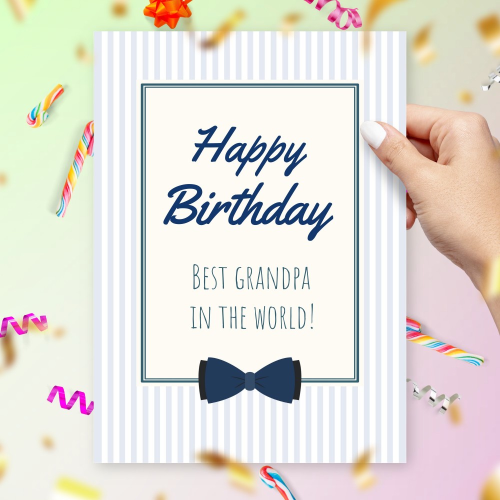 Happy Birthday Grandpa Birthday Card Template Editable Online