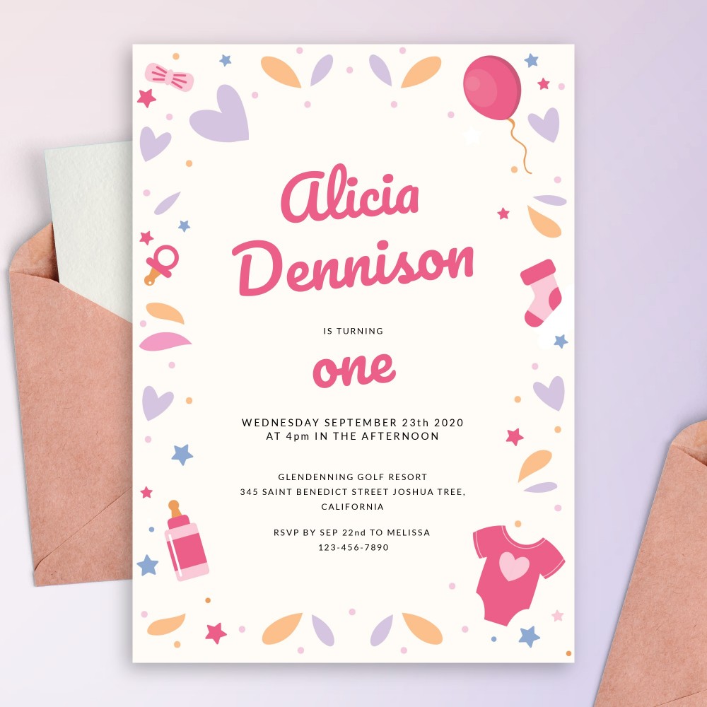 Digital Download Balloon Printable Birthday Invitation Custom Green 