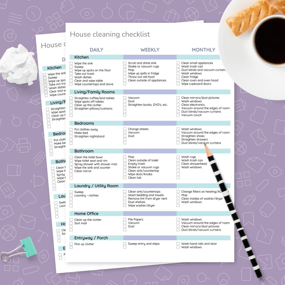 Download Printable House Cleaning Checklist Template Template
